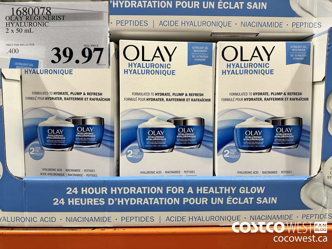 1680078 OLAY REGENERIST HYALURONIC 2 X 50ML $39.97