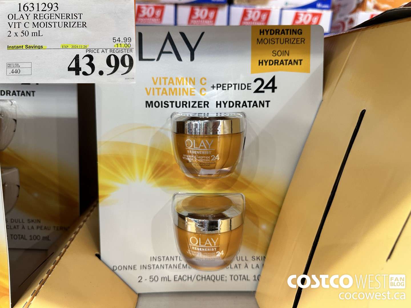 1631293 OLAY VIT C MOISTURIZER 2 x 50 mL  ($11.00 INSTANT SAVINGS EXPIRES ON 2024-11-24) $43.99