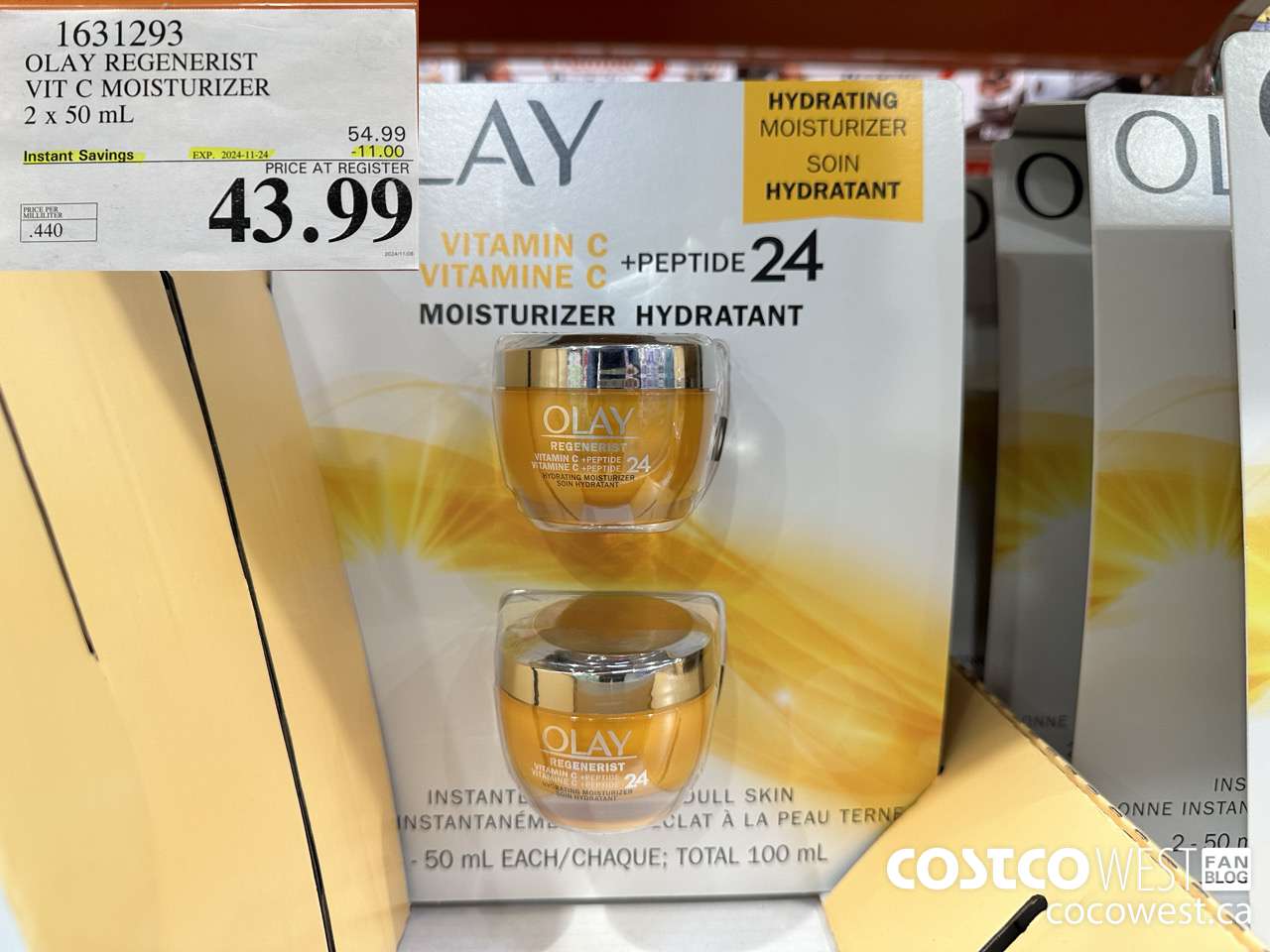1631293 OLAY VIT C MOISTURIZER 2 x 50 mL  ($11.00 INSTANT SAVINGS EXPIRES ON 2024-11-24) $43.99