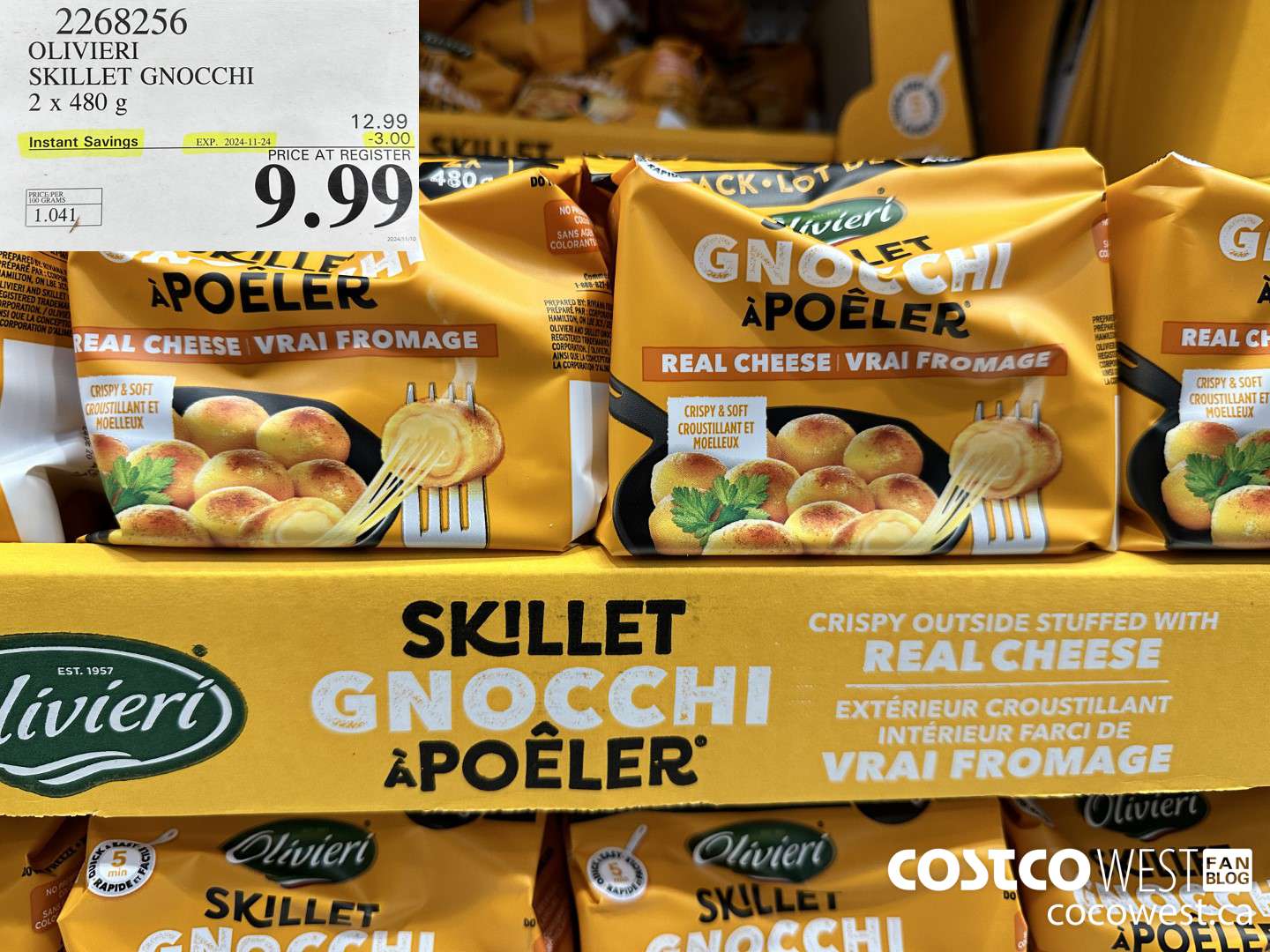 2268256 OLIVIERI SKILLET GNOCCHI 2 X 480G ($3.00 INSTANT SAVINGS EXPIRES ON 2024-11-24) $9.99