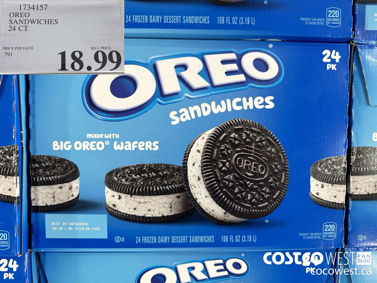 1734157 OREO SANDWICHES 24 CT $18.99