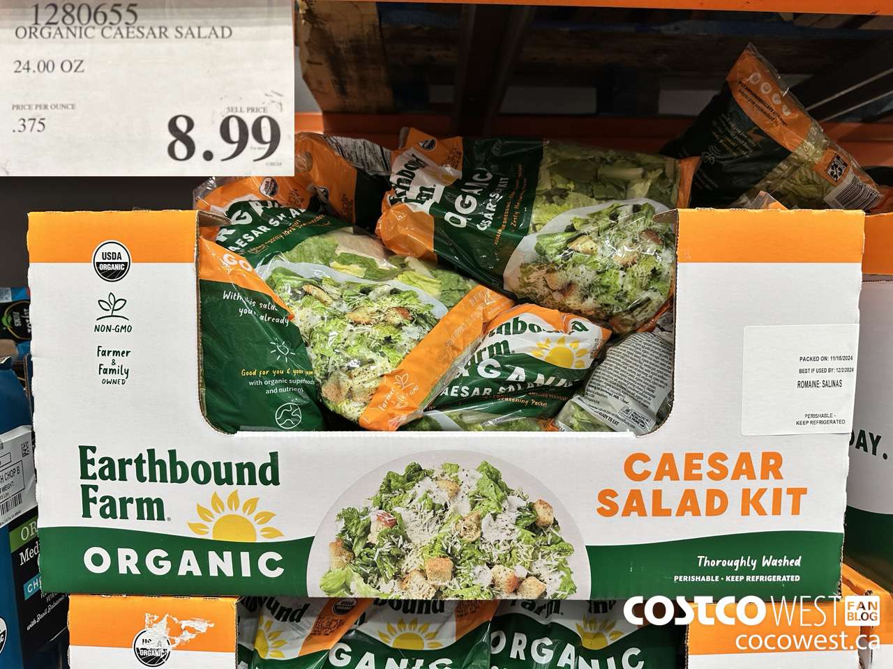 1280655 ORGANIC CAESAR SALAD 24 OZ $8.99