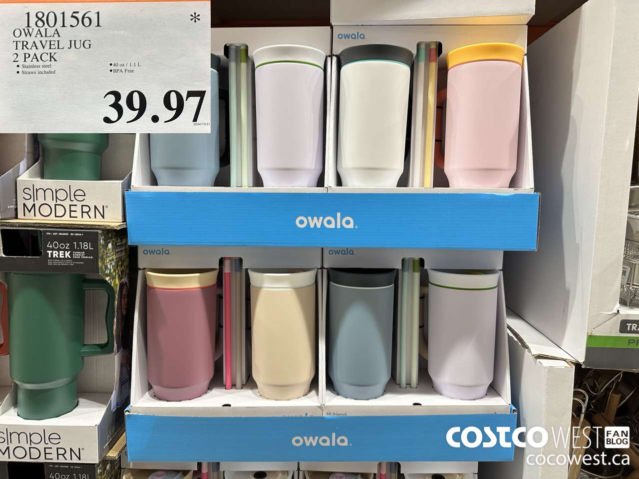 1801561 OWALA TRAVEL JUG 2 PACK $39.97