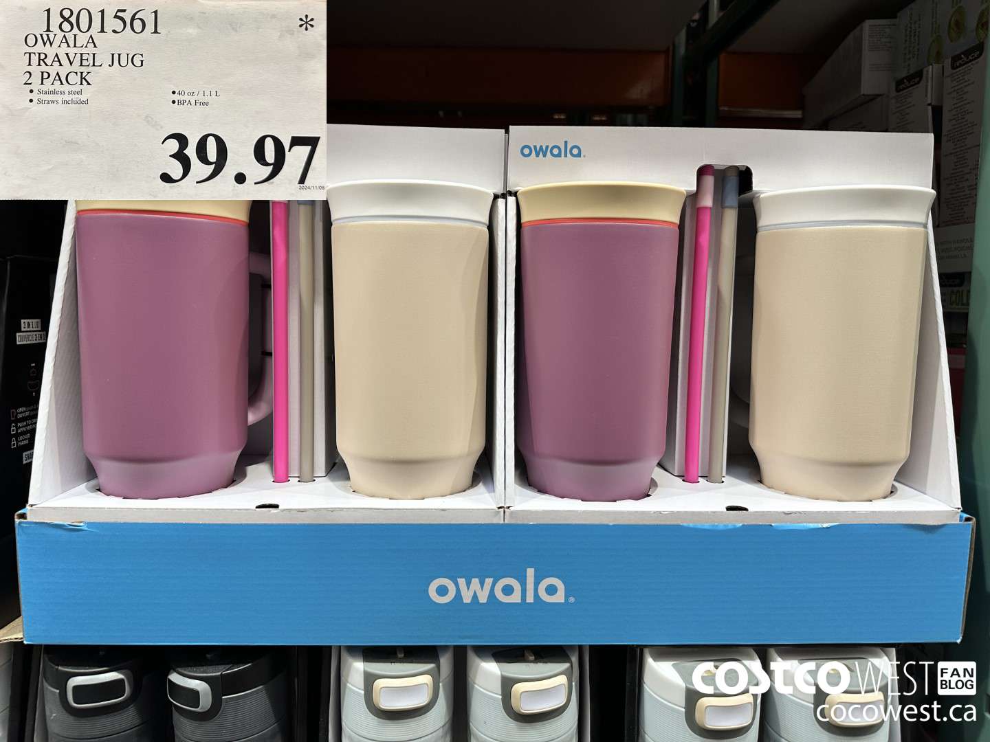 1801561 OWALA TRAVEL JUG 2 PACK $39.97