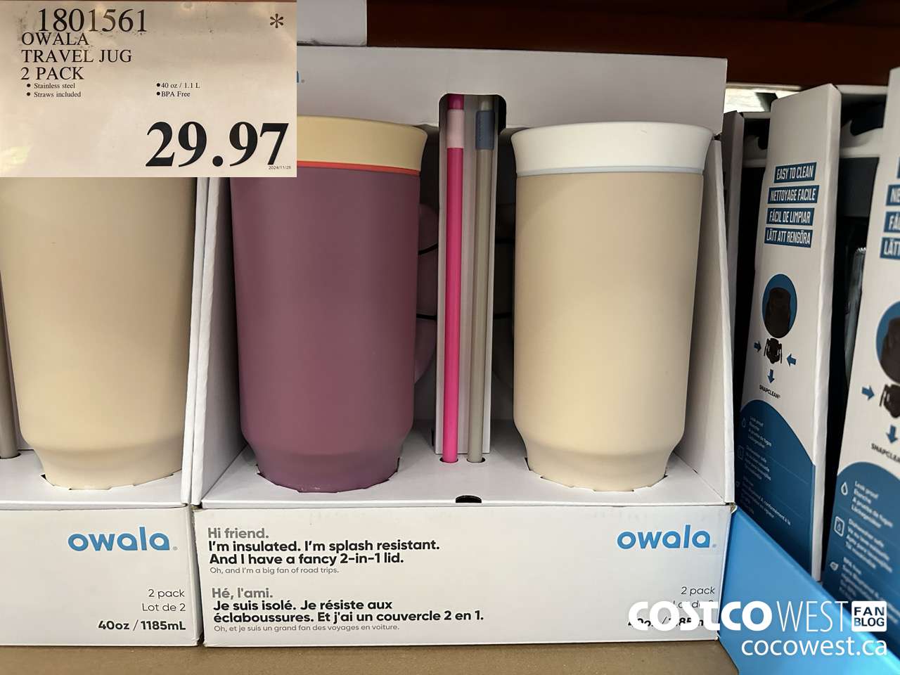 1801561 OWALA TRAVEL JUG 2 PACK $29.97