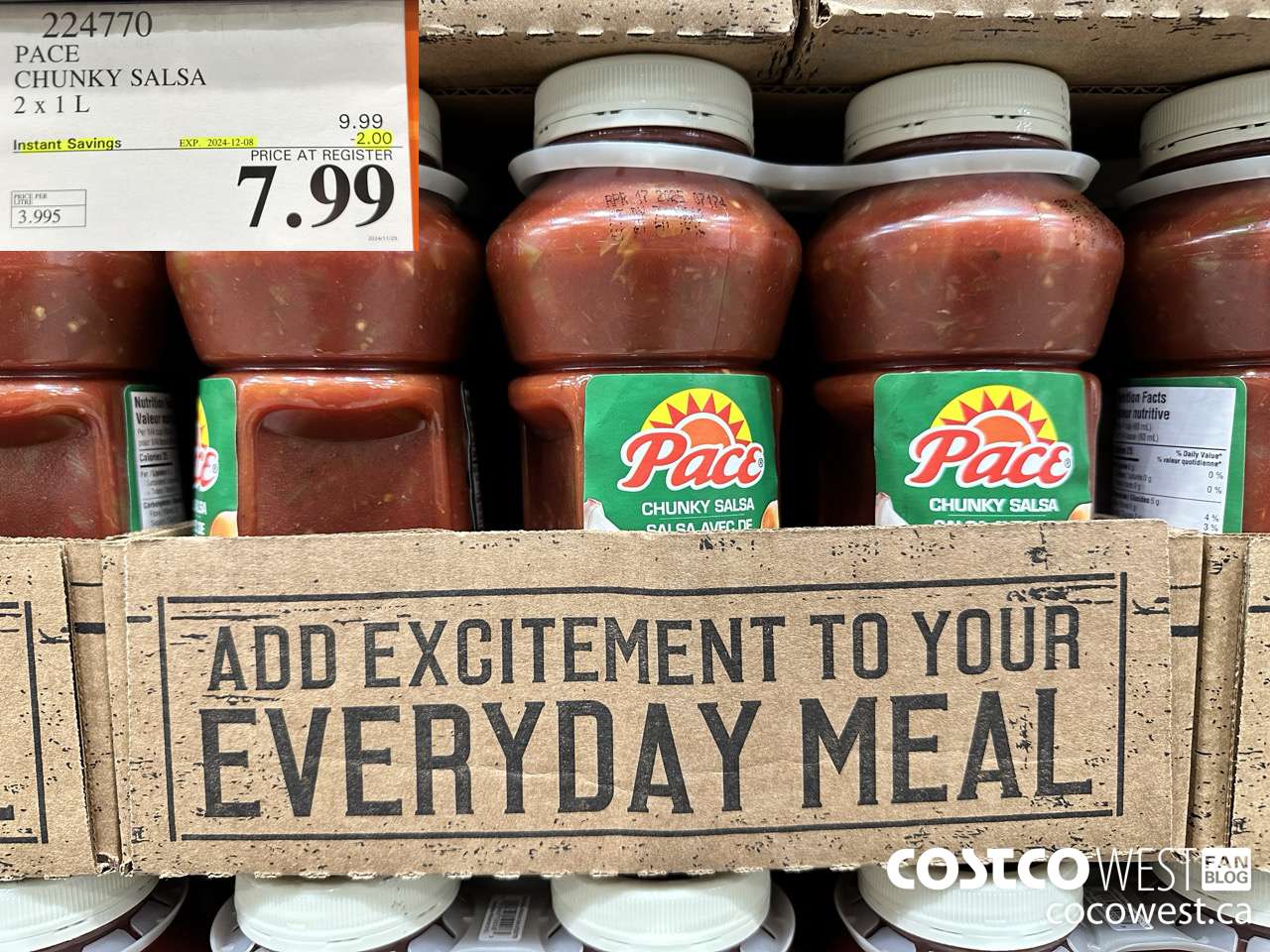 224770 PACE THICK & CHUNKY SALSA 2 X 1L ($2.00 INSTANT SAVINGS EXPIRES ON 2024-12-08) $7.99