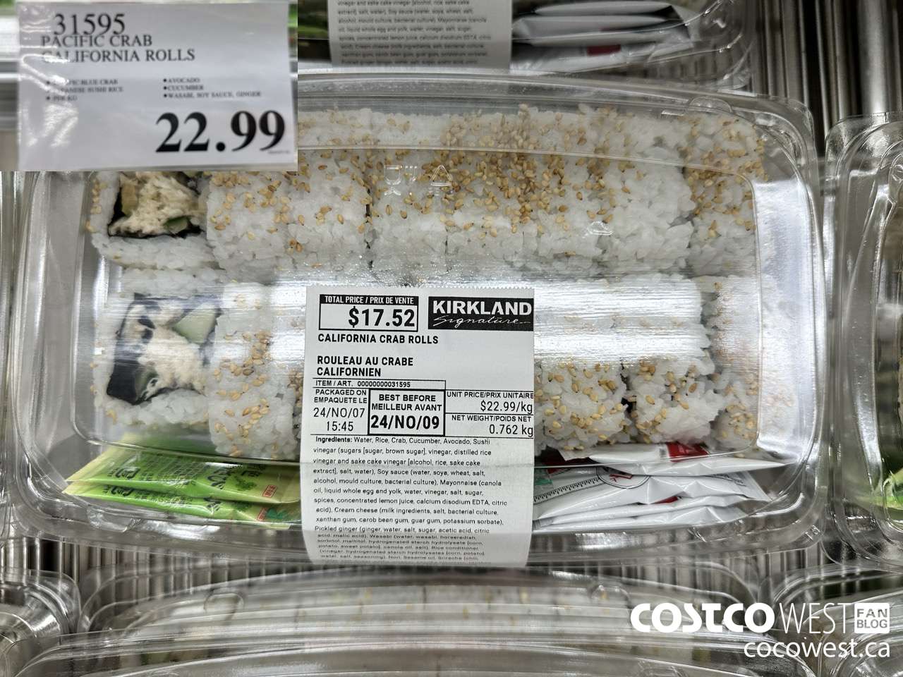 31595 PACIFIC CRAB CALIFORNIA ROLLS $22.99