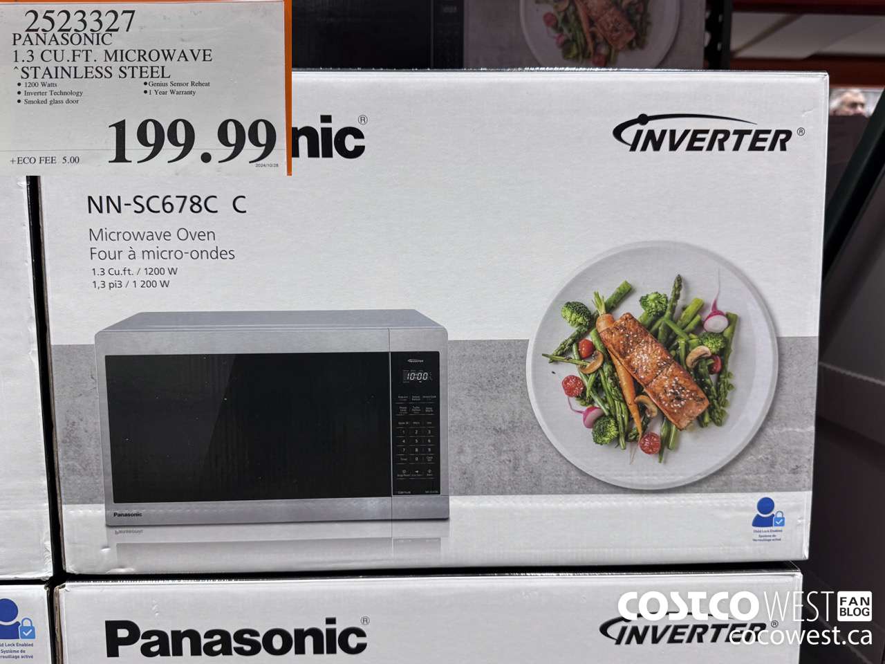 2523327 PANASONIC 1.3 CU FT MICROWAVE STAINLESS STEEL $199.99