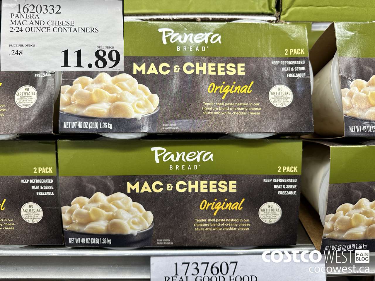 1620332 PANERA MAC AND CHEESE 2/24 OUNCE CONTAINERS $11.89