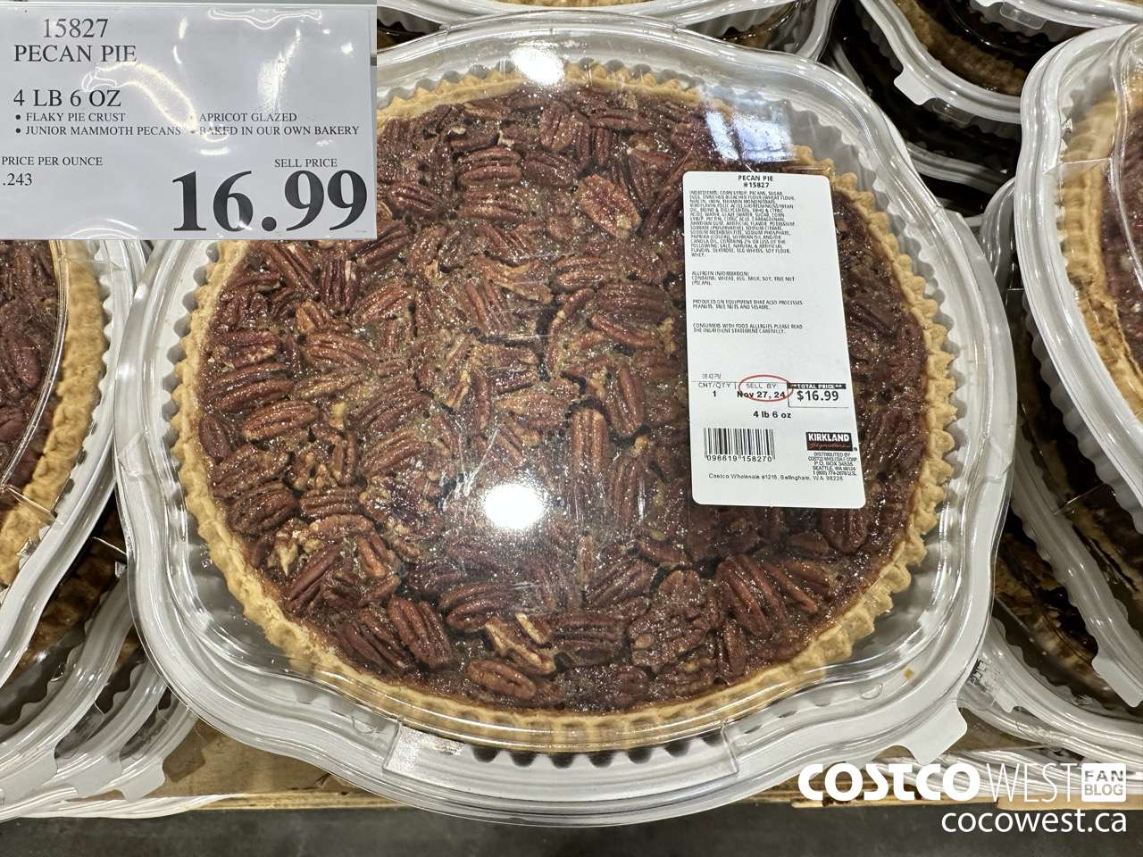 15827 PECAN PIE 4LB 6OZ $16.99