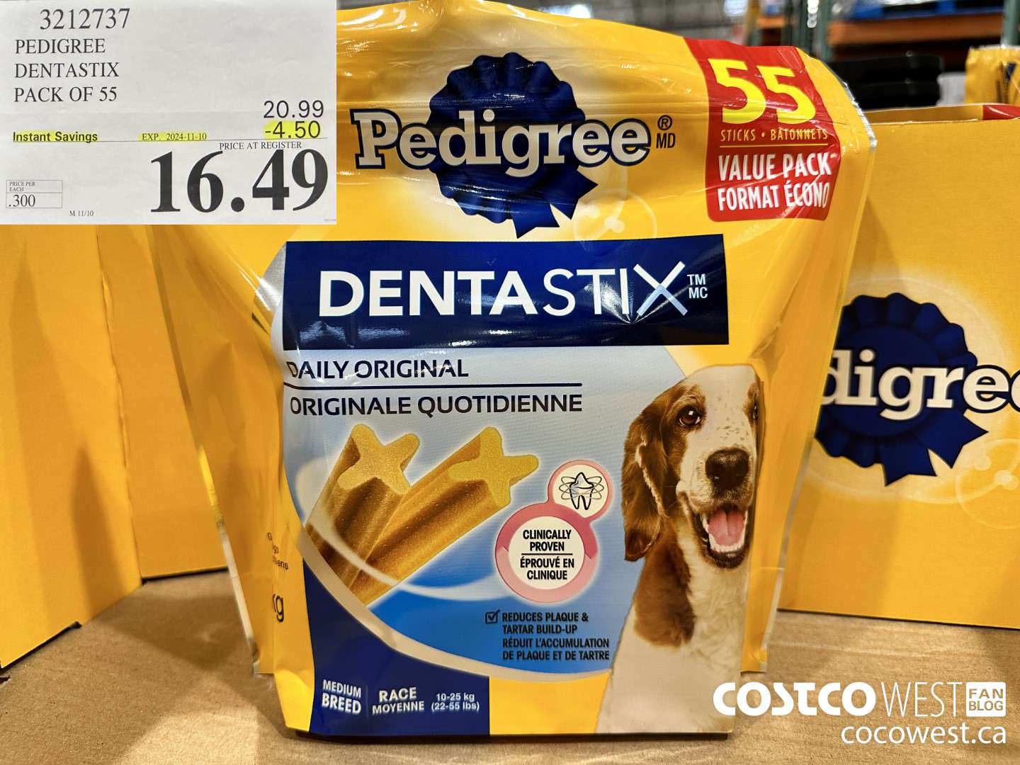 3212737 PEDIGREE DENTASTIX PACK OF 55 ($4.50 INSTANT SAVINGS EXPIRES ON 2024-11-10) $16.49