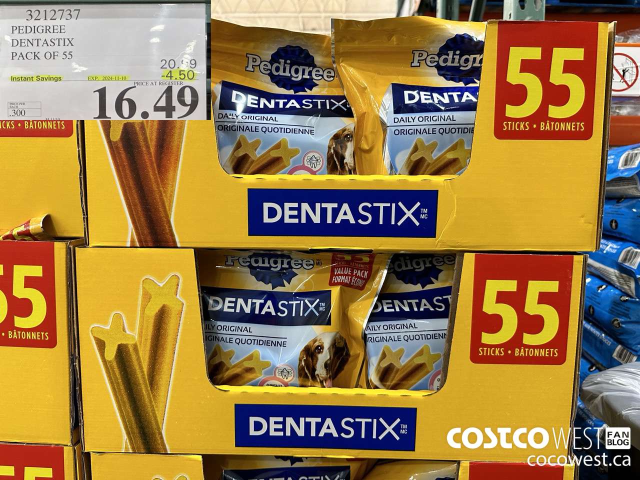 3212737 PEDIGREE DENTASTIX PACK OF 55 ($4.50 INSTANT SAVINGS EXPIRES ON 2024-11-10) $16.49