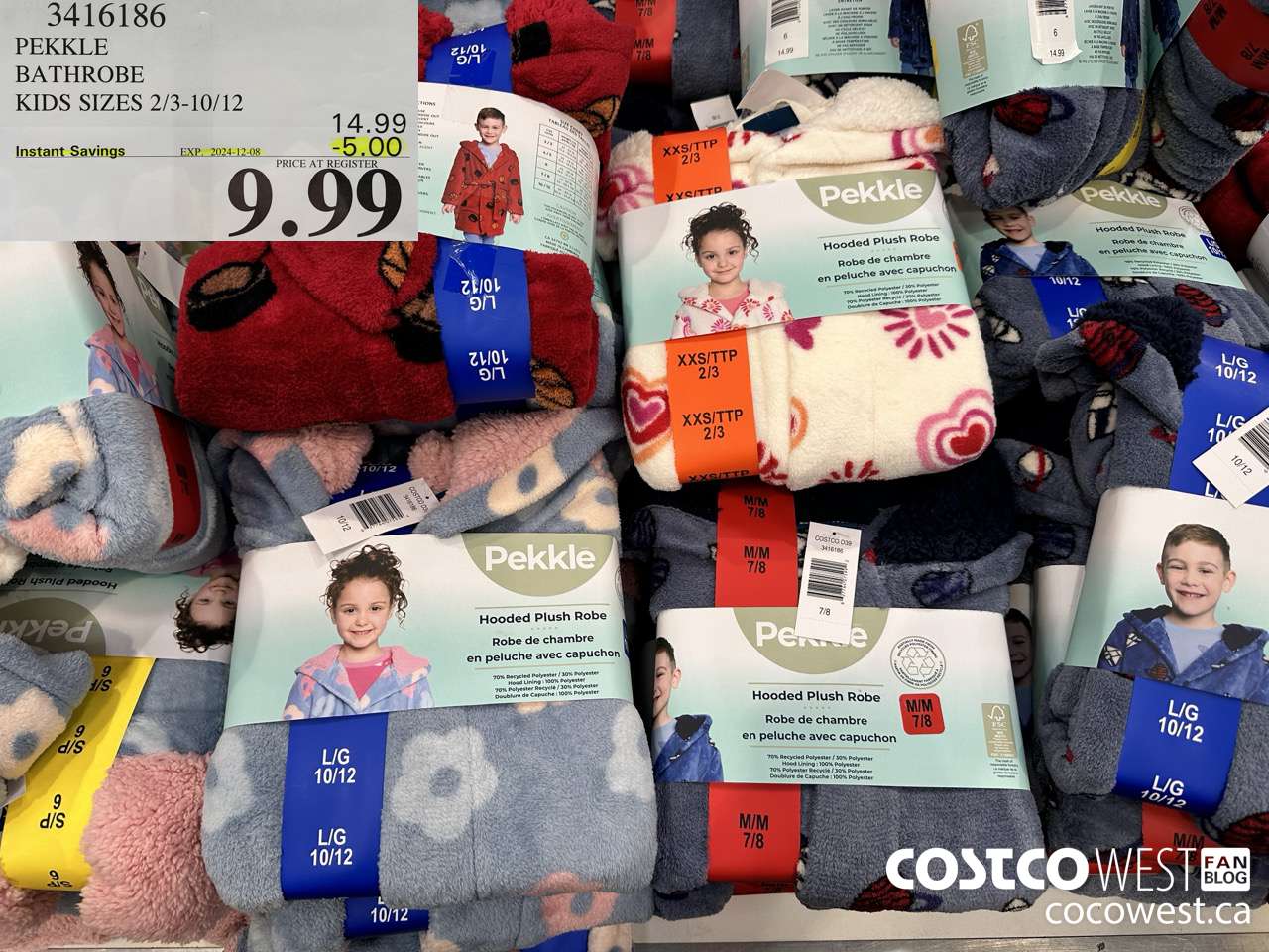 3416186 PEKKLE BATHROBE KIDS SIZES 2/3-10/12 ($5.00 INSTANT SAVINGS EXPIRES ON 2024-12-08) $9.99