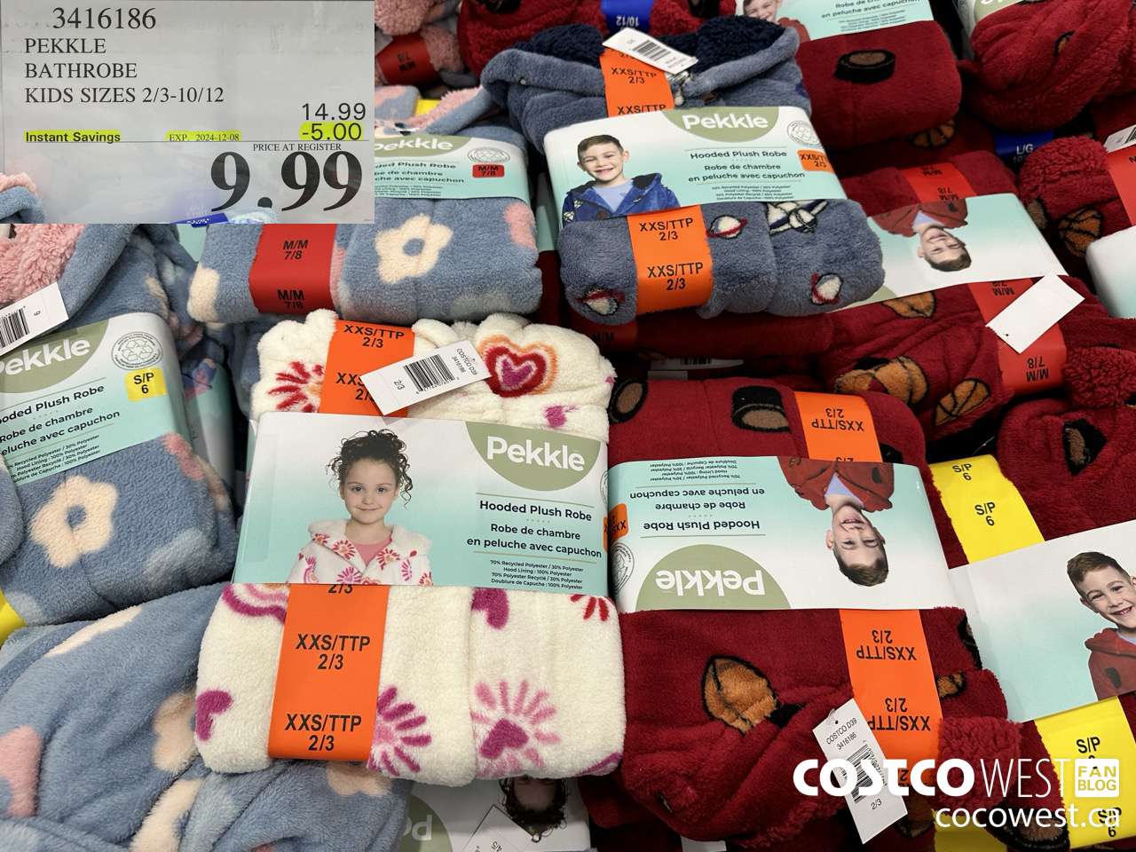 3416186 PEKKLE BATHROBE KIDS SIZES 2/3-10/12 ($5.00 INSTANT SAVINGS EXPIRES ON 2024-12-08) $9.99