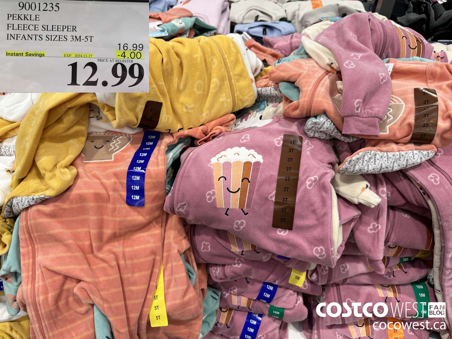 9001235 PEKKLE FLEECE SLEEPER INFANTS SIZES 3M-5T ($4.00 INSTANT SAVINGS EXPIRES ON 2024-11-17) $12.99