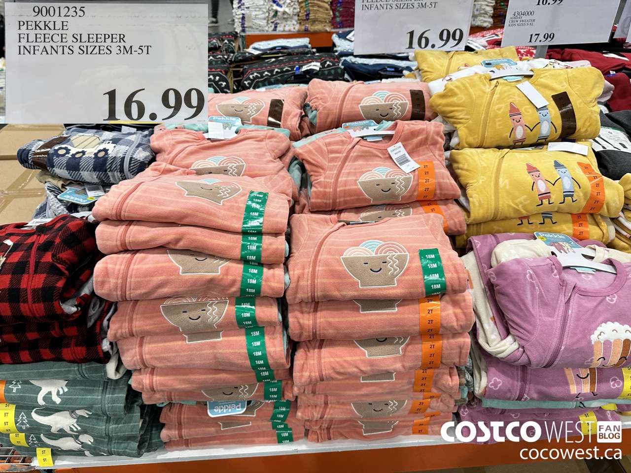 9001235 PEKKLE FLEECE SLEEPER INFANTS SIZES 3M-5T $16.99