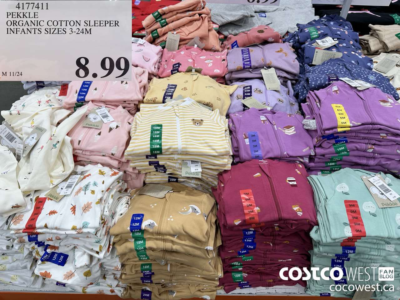 4177411 PEKKLE ORGANIC COTTON SLEEPER INFANTS SIZES 3-24M $8.99