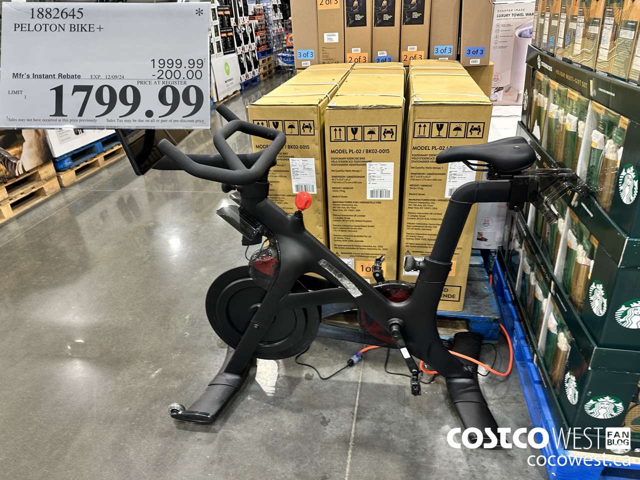 1882645 PELOTON BIKE+ ($200.00 INSTANT SAVINGS EXPIRES ON 2024-12-09) $1799.99