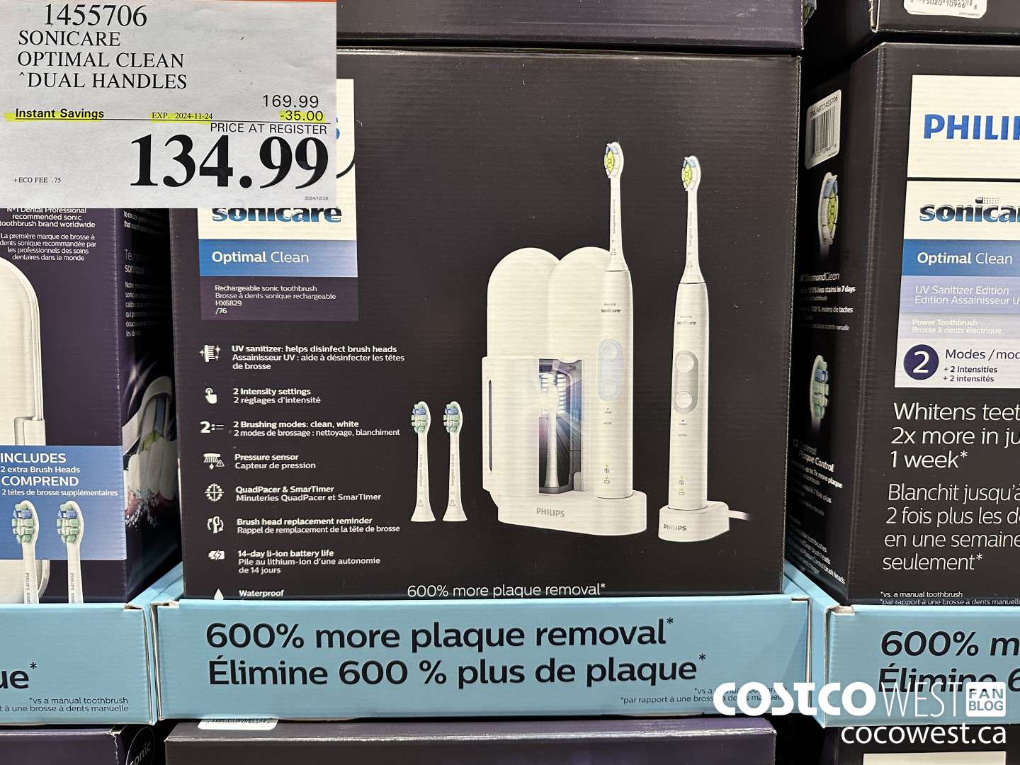 1455706 PHILIPS/SONICARE OPTIMAL CLEAN DUAL HANDLES ($35.00 INSTANT SAVINGS EXPIRES ON 2024-11-24) $134.99