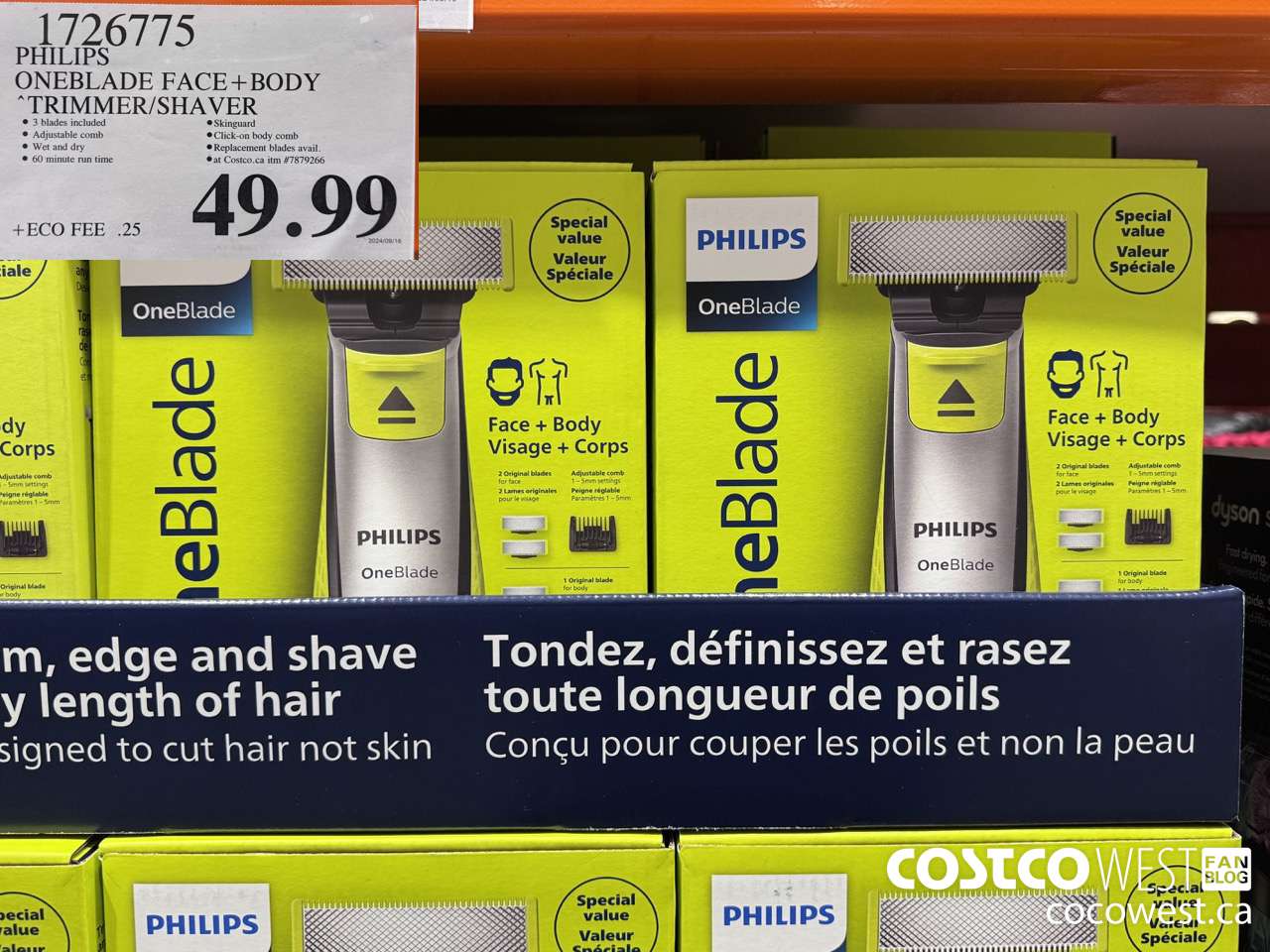 1726775 PHILIPS ONEBLADE FACE + BODY TRIMMER/SHAVER $49.99