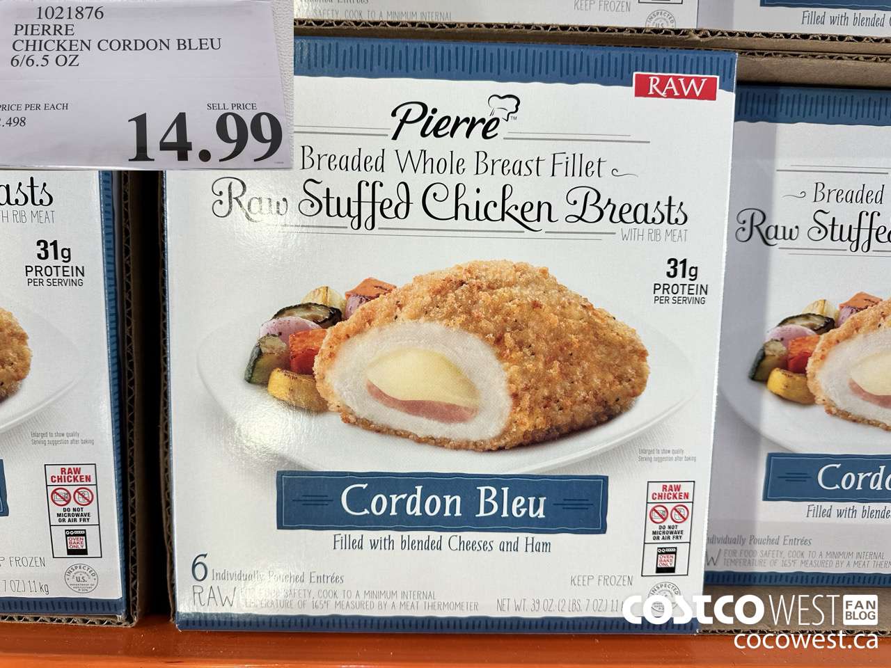 1021876 PIERRE CHICKEN CORDON BLEU 6/6.5 OZ $14.99