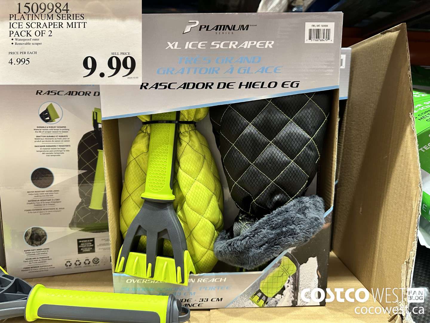 1509984 PLATINUM SERIES ICE SCRAPER MITT PACK OF 2 $9.99