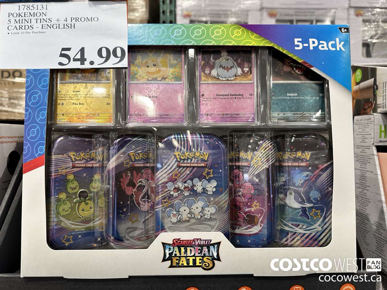 1785131 POKEMON 5 MINI TIMS + 4 PROMO CARDS ENGLISH $54.99