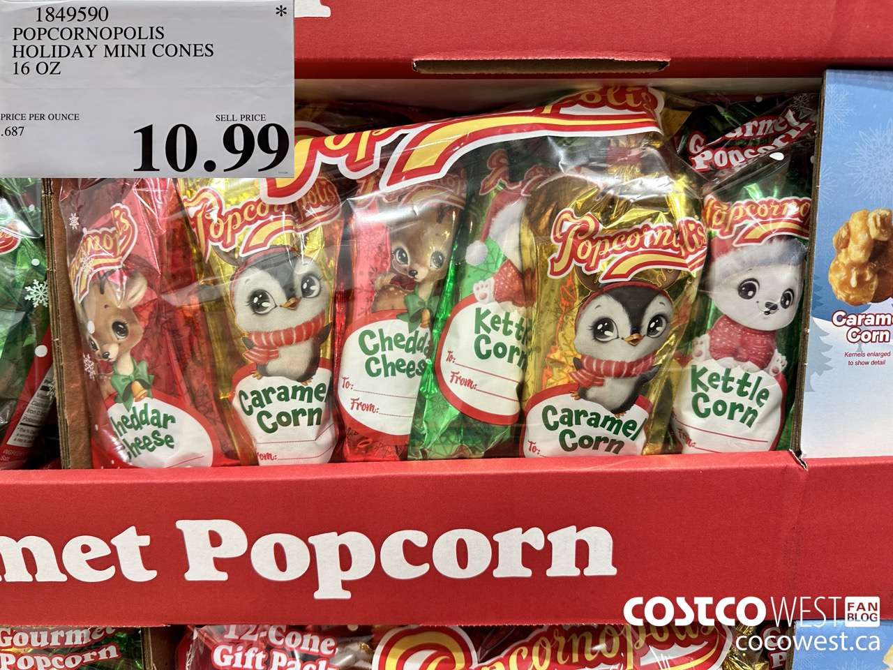 1849590 POPCORNOPOLIS HOLIDAY MINI CONES 16 OZ $10.99
