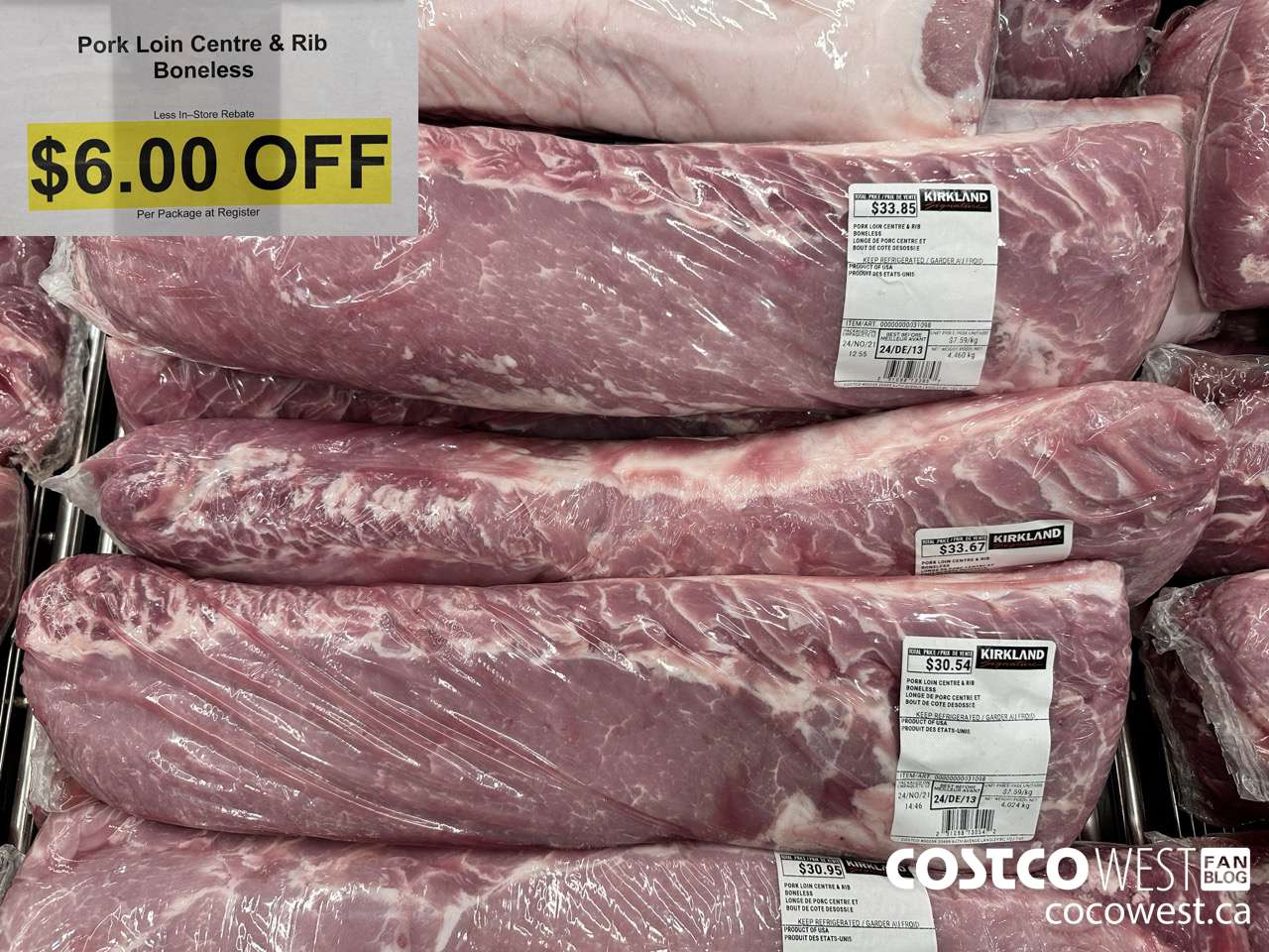 31098 PORK LOIN CENTRE & RIB BONELESS ($6.00 INSTANT SAVINGS)