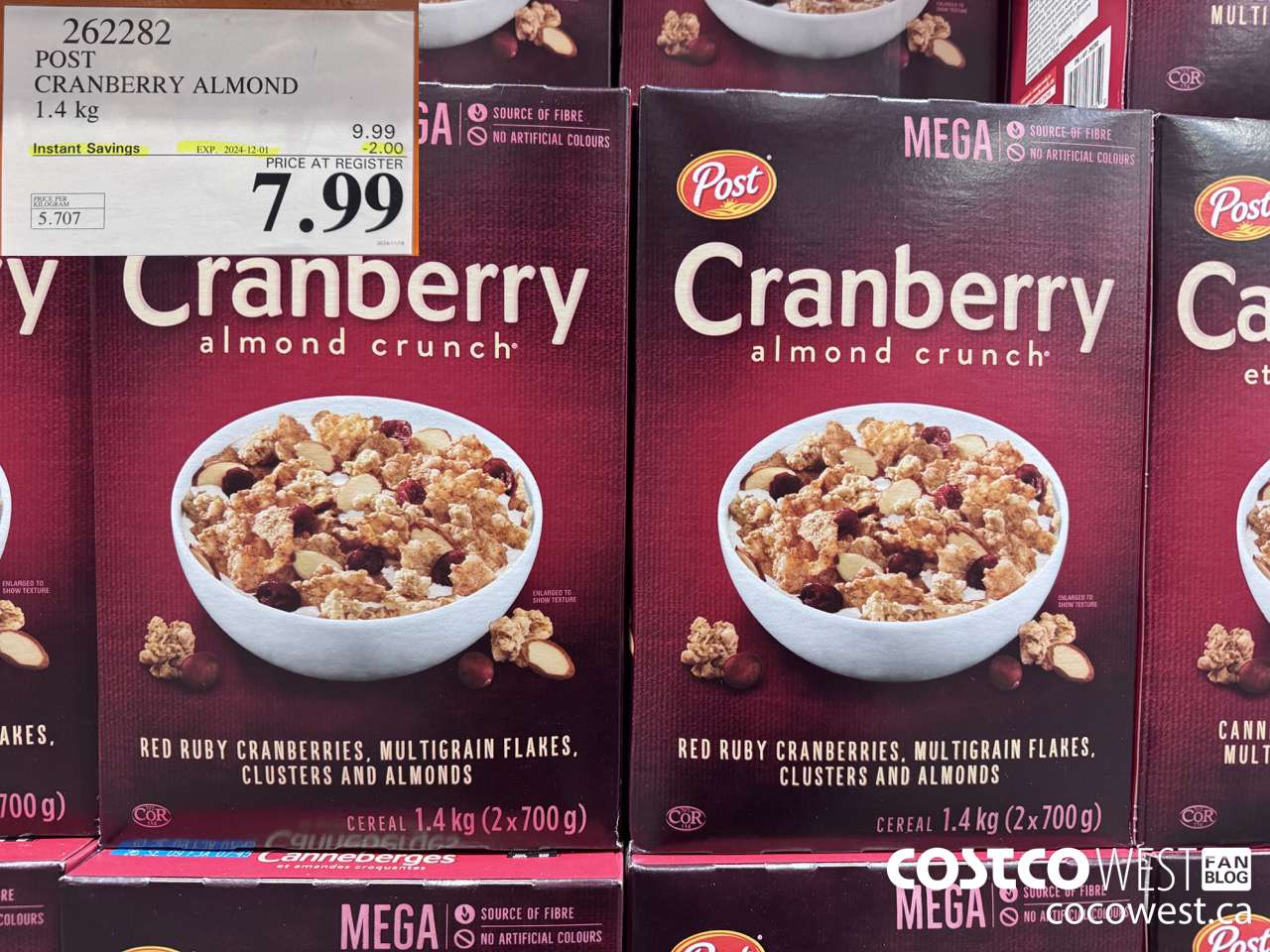262282 POST CRANBERRY ALMOND CRUNCH 1.4 kg ($2.00 INSTANT SAVINGS EXPIRES ON 2024-12-01) $7.99