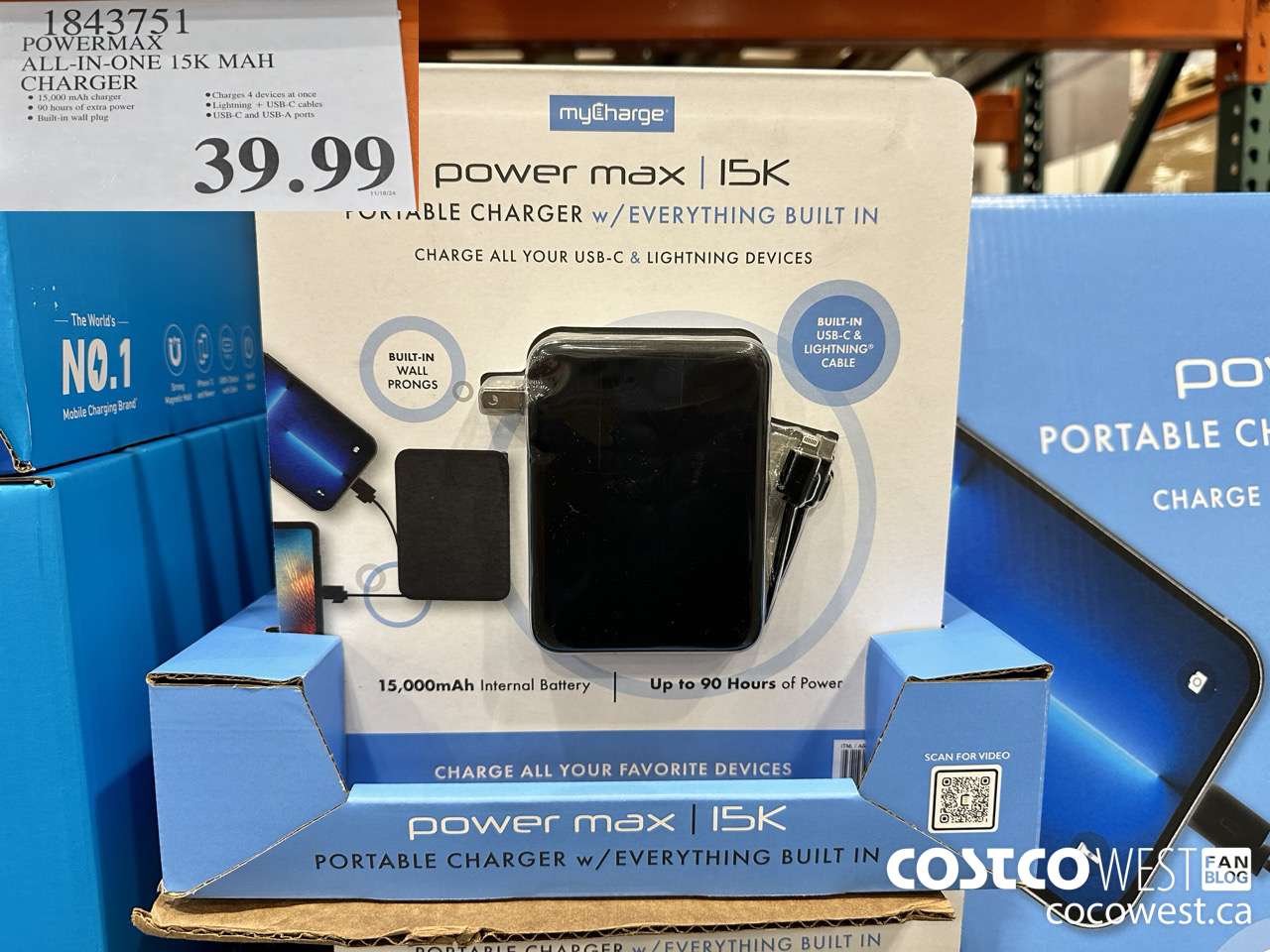 1843751 POWERMAX ALL-IN-ONE 15K MAH CHARGER $39.99