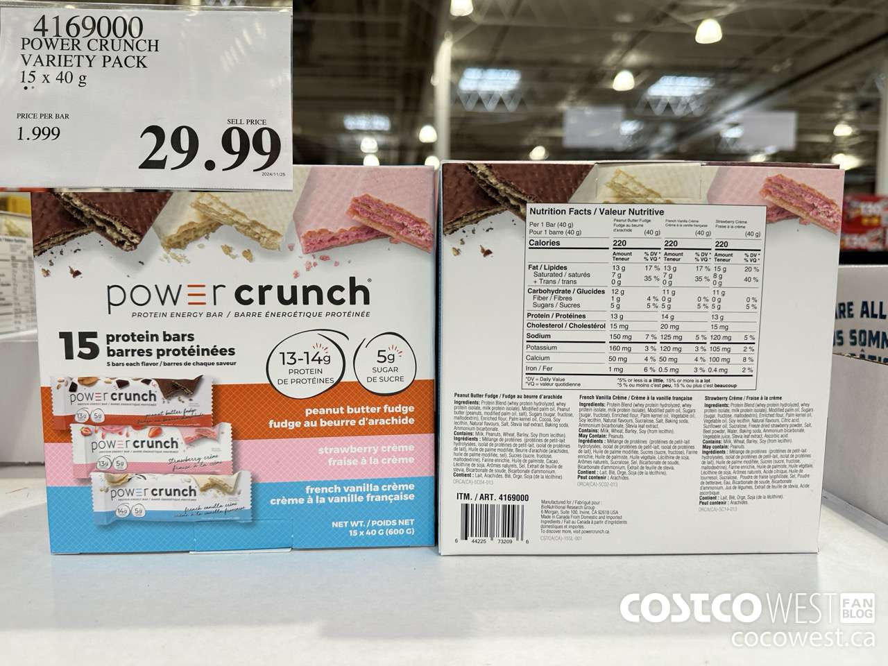4169000 POWER CRUNCH VARIETY PACK 15 X 40G $29.99