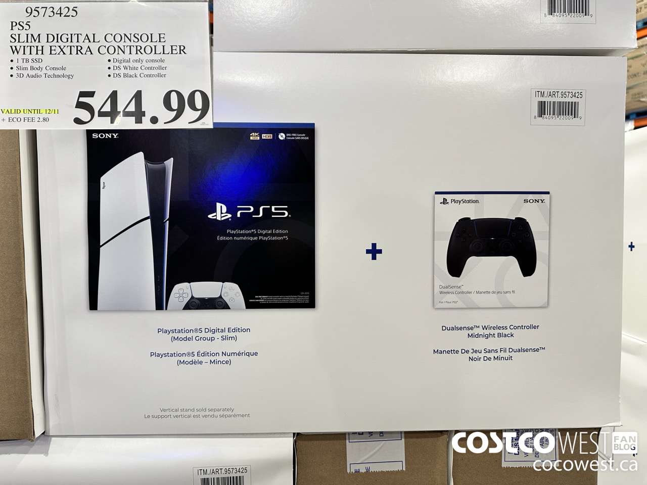 9573425 PS5 SLIM DIGITAL CONSOLE WITH EXTRA CONTROLLER (EXPIRES ON 2024-12-11) $544.99