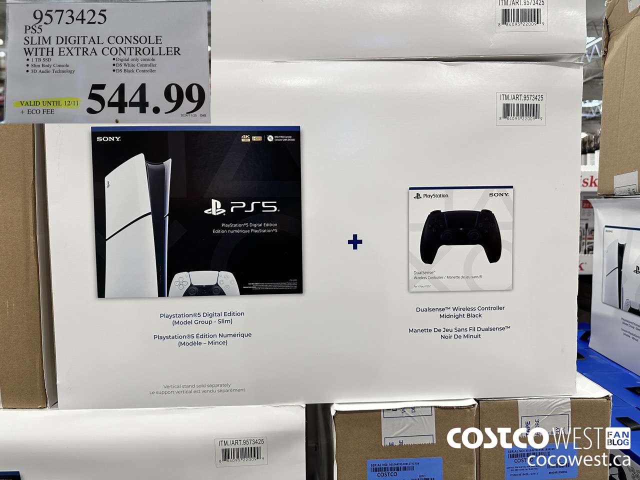 9573425 PS5 SLIM DIGITAL CONSOLE WITH EXTRA CONTROLLER (EXPIRES ON 2024-12-11) $544.99
