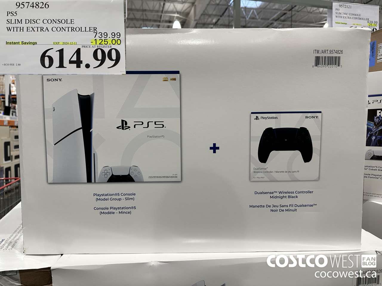 9574826 PS5 SLIM DISC CONSOLE WITH EXTRA CONTROLLER ($125.00 INSTANT SAVINGS EXPIRES ON 2024-12-11) $614.99