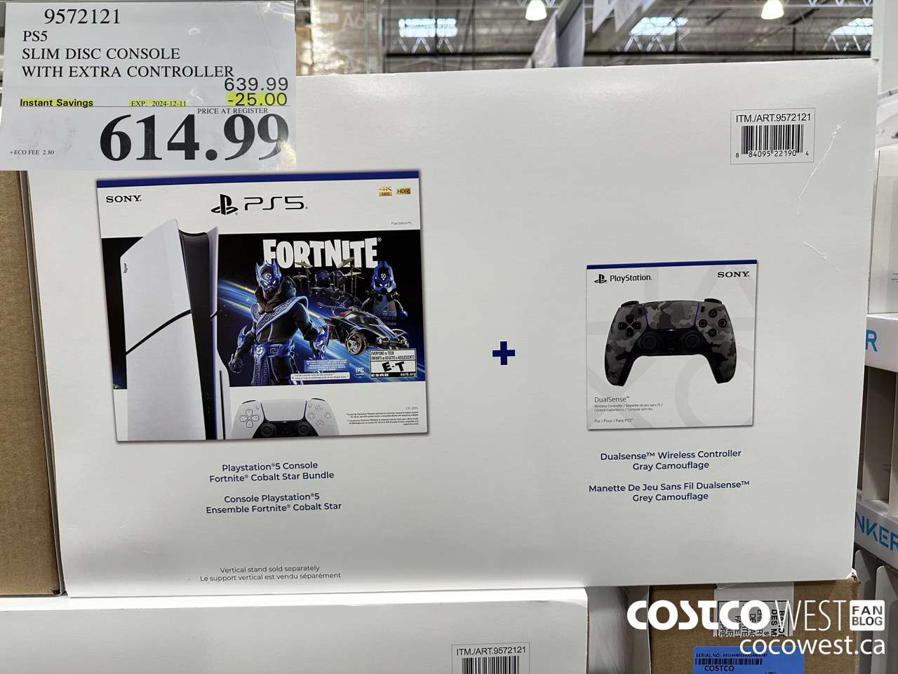 9572121 PS5 SLIM DISC CONSOLE WITH EXTRA CONTROLLER ($25.00 INSTANT SAVINGS EXPIRES ON 2024-12-11) $614.99