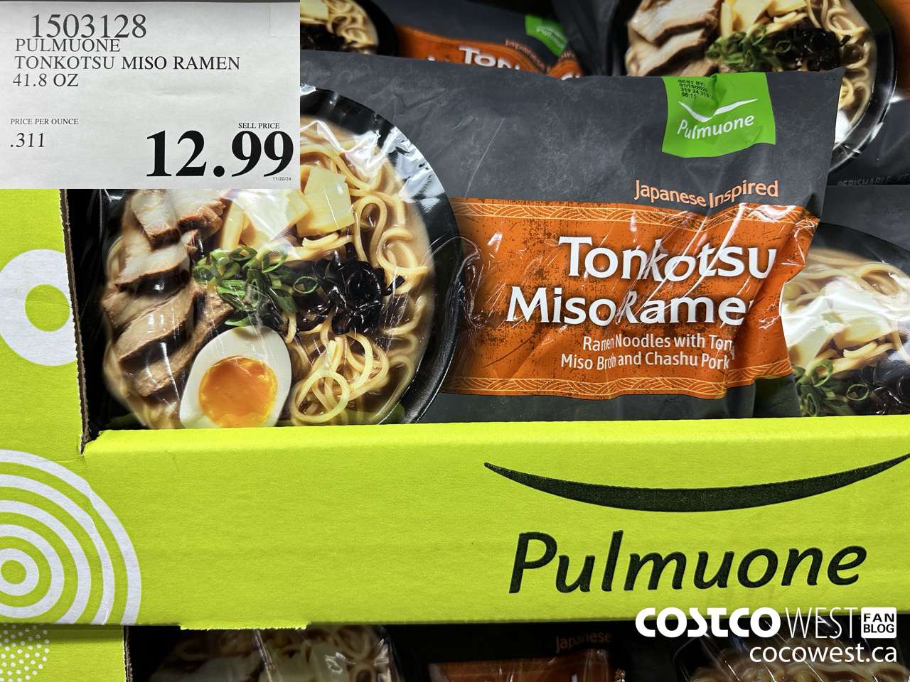 1503128 PULMUONE TONKOTSU MISO RAMEN 41.8 OZ $12.99