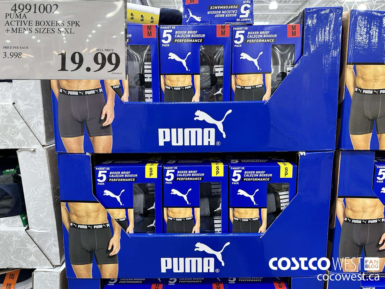 4991002 PUMA ACTIVE BOXER 5PK MENS SIZES S-XL $19.99