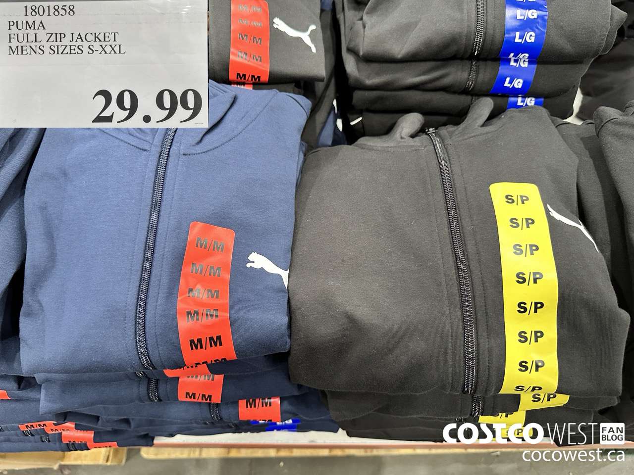 1801858 PUMA FULL ZIP JACKET MENS SIZES S-XXL $29.99