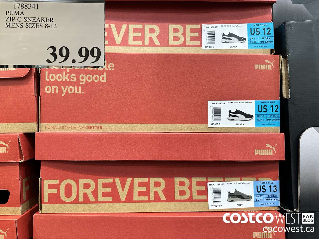 1788341 PUMA ZIP C SNEAKER MENS SIZES 8-12 $39.99