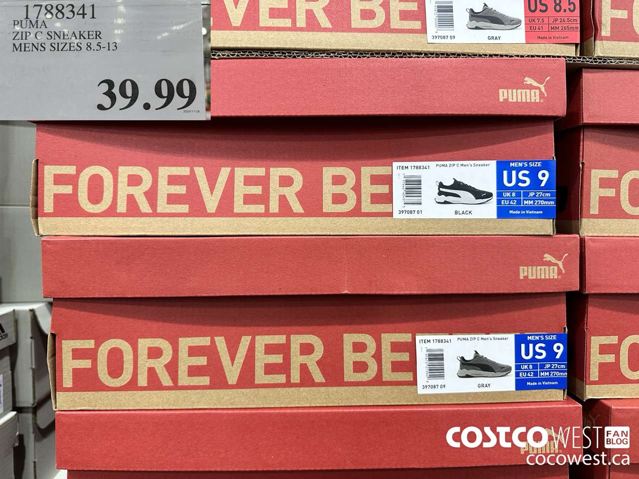 1788341 PUMA ZIP C SNEAKER MENS SIZES 8.5-13 $39.99