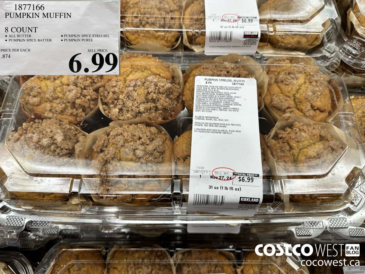 1877166 PUMPKIN MUFFIN 8 COUNT $6.99