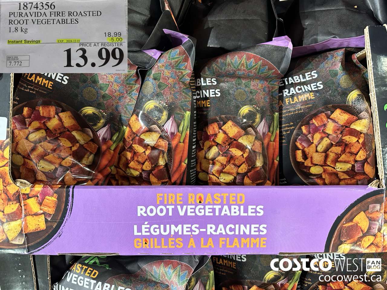 1874356 PURAVIDA FIRE ROASTED ROOT VEGETALES 1.8KG ($5.00 INSTANT SAVINGS EXPIRES ON 2024-12-01) $13.99