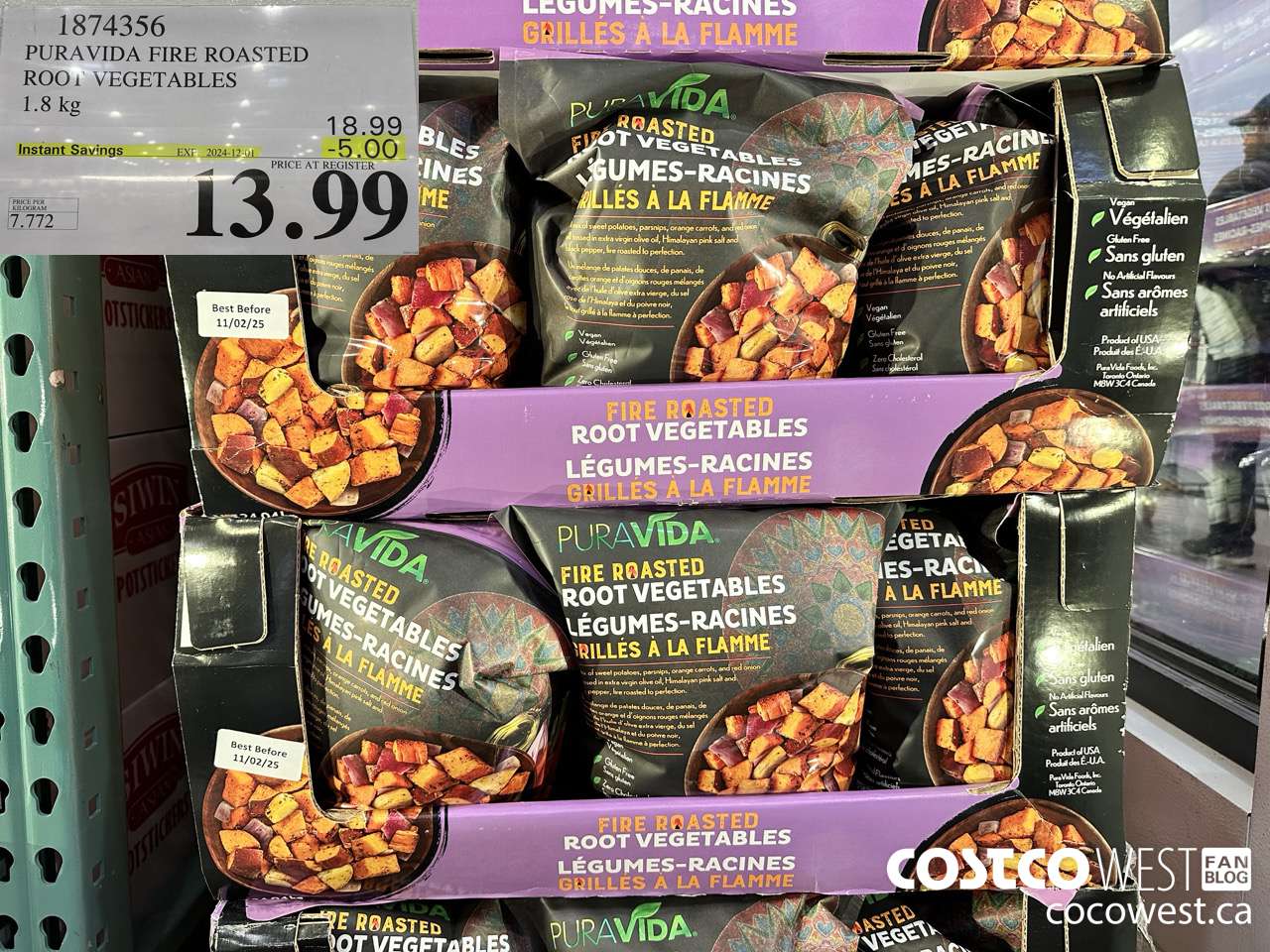 1874356 PURAVIDA FIRE ROASTED ROOT VEGETALES 1.8KG ($5.00 INSTANT SAVINGS EXPIRES ON 2024-12-01) $13.99