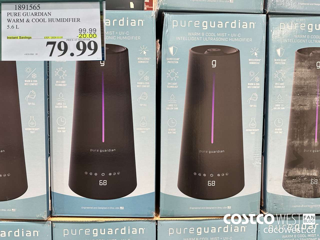 1891565 PUREGUARDIAN WARM & COOL HUMIDIFIER 5.6L ($20.00 INSTANT SAVINGS EXPIRES ON 2024-11-10) $79.99