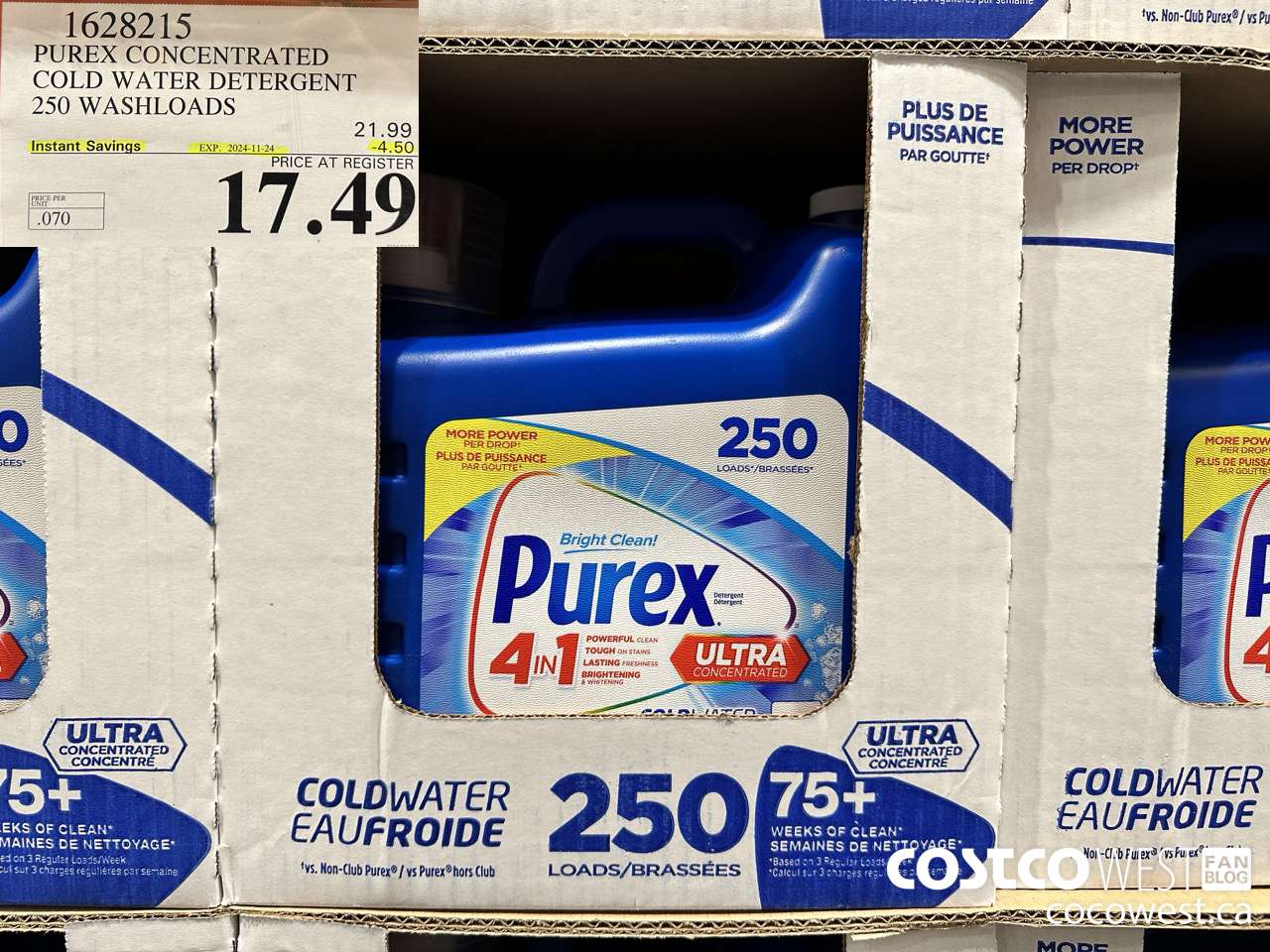 1628215 PUREX CONCENTRATED COLD WATER DETERGENT 250 WASHLOADS ($4.50 INSTANT SAVINGS EXPIRES ON 2024-11-24) $17.49