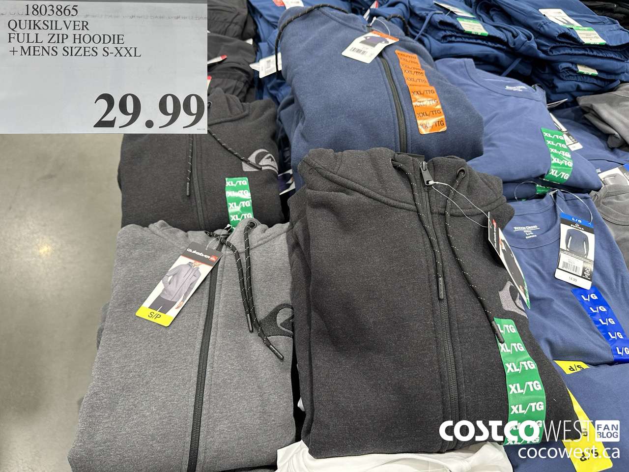 1803865 QUIKSILVER FULL ZIP HOODIE MENS SIZES S-XL $29.99