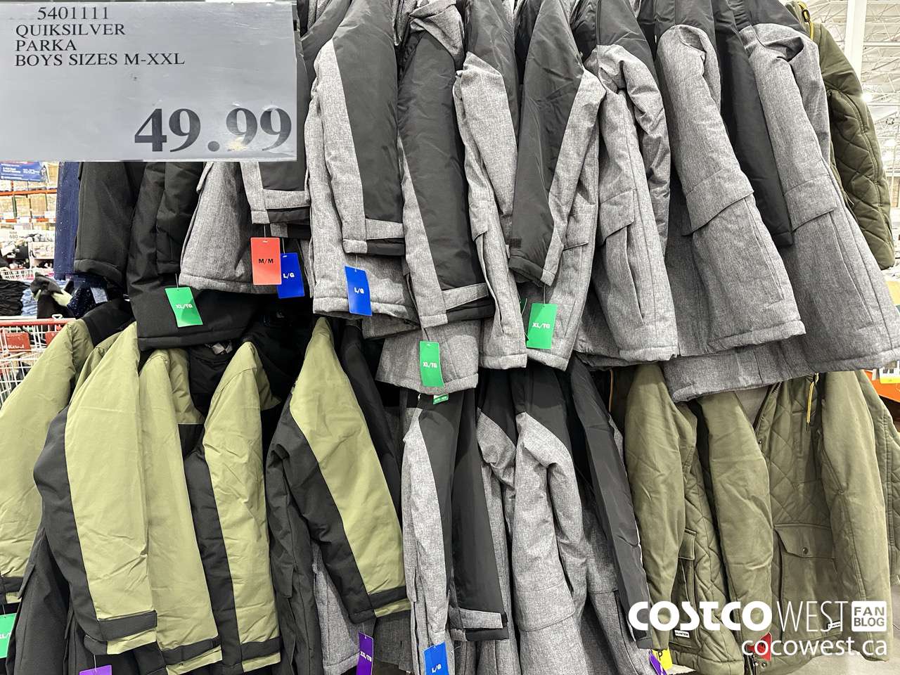 5401111 QUIKSILVER PARKA BOYS SIZES M-XXL $49.99