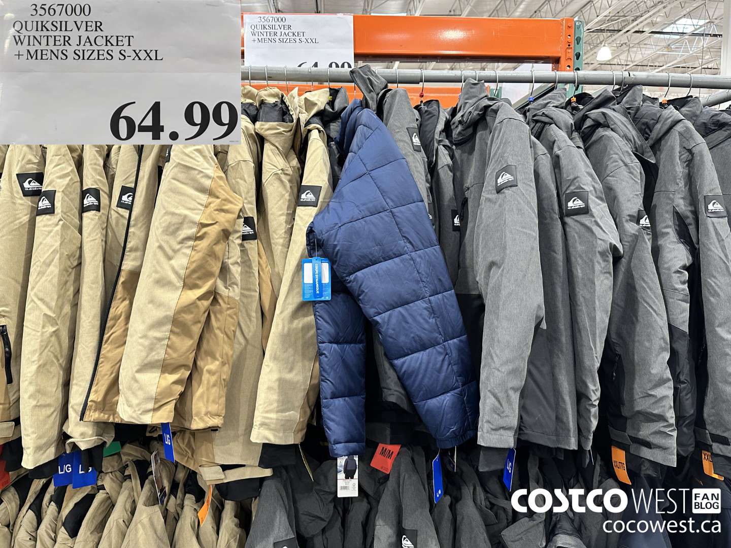 3567000 QUIKSILVER WINTER JACKET MENS SIZES S-XXL $64.99