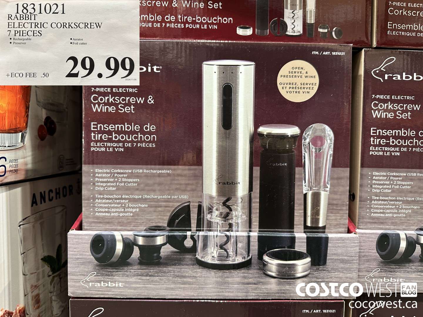 1831021 RABBIT ELECTRIC CORCKSCREW 7 PIECES $29.99